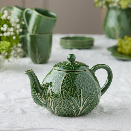 Le Jardin Green Cabbage Teekanne – 3-D Kohlblattdesign