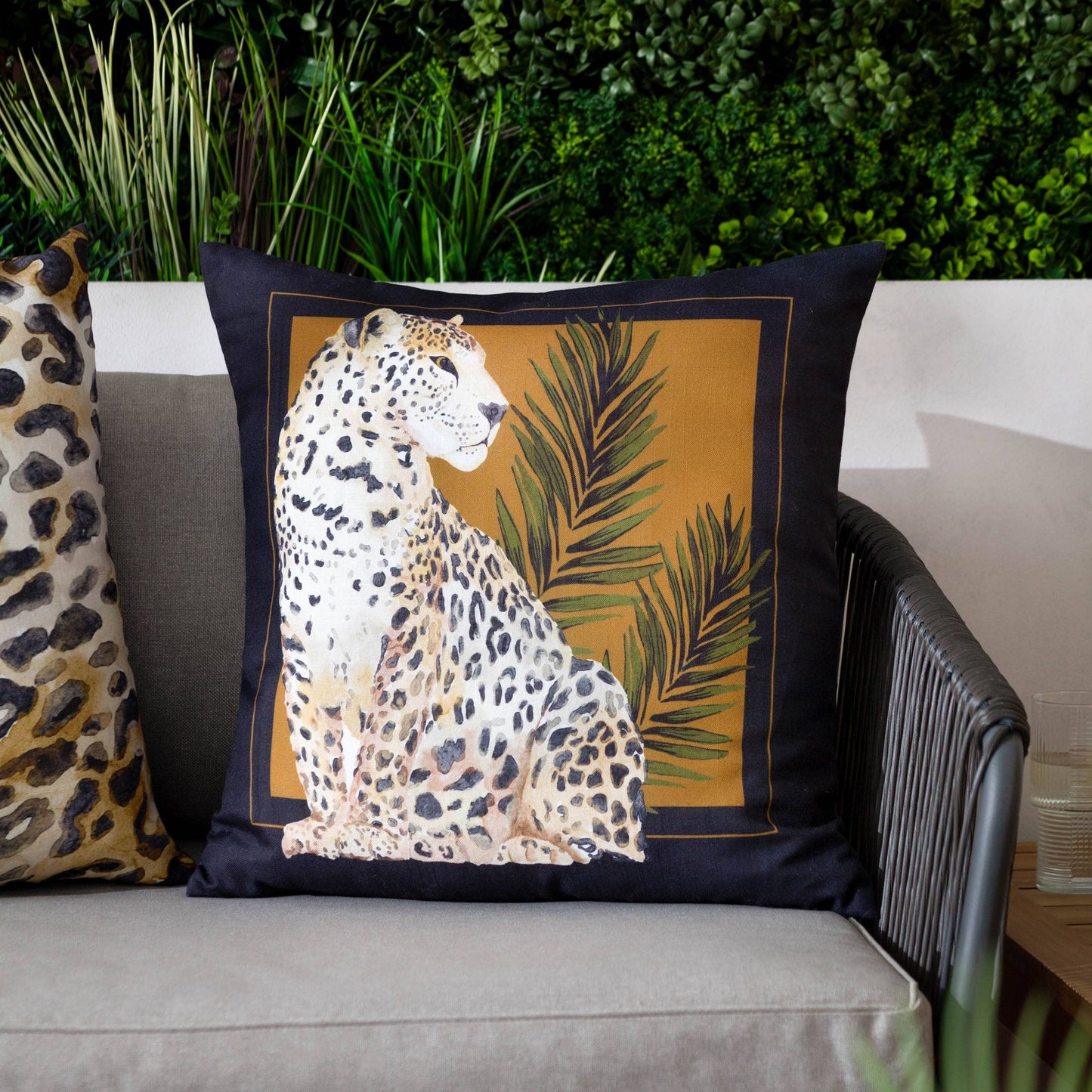 Leopardis Kissen Schwarz/Gold