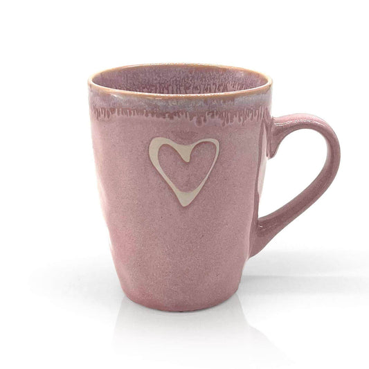 Becher mit Henkel "Herz" rosa