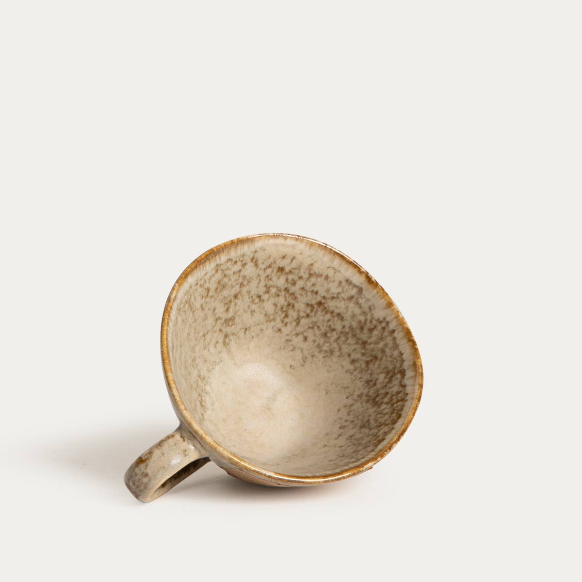 DAREL flache Steinzeug-Tasse – Beige | 250 ml