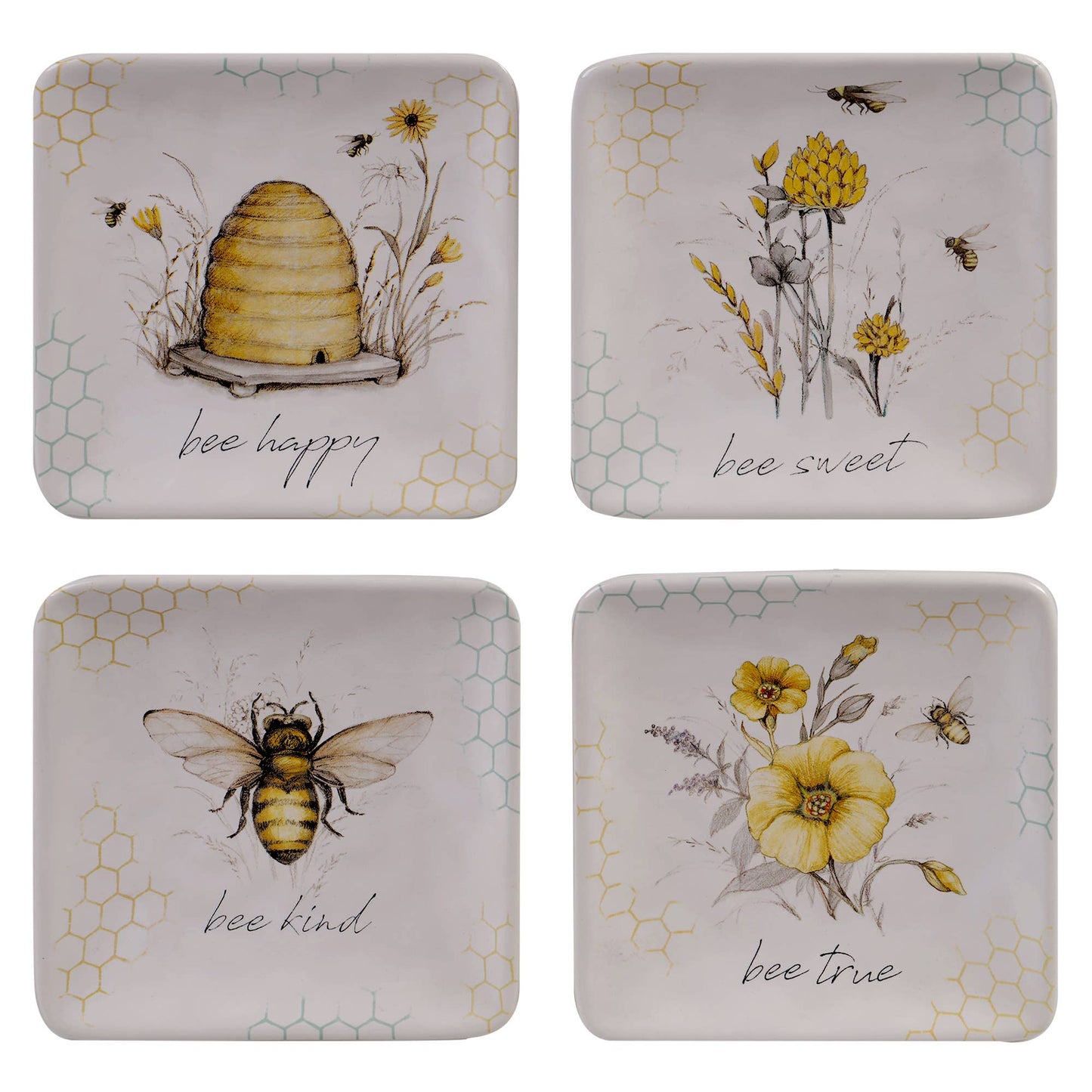 Canapés-Teller BEE SWEET, 4er Set