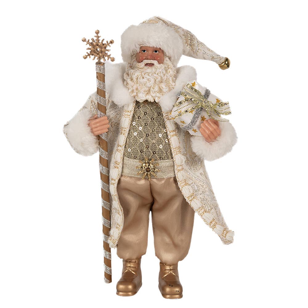 Weihnachtsdekofigur Weihnachtsmann 27 cm gold