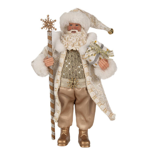 Weihnachtsdekofigur Weihnachtsmann 27 cm gold