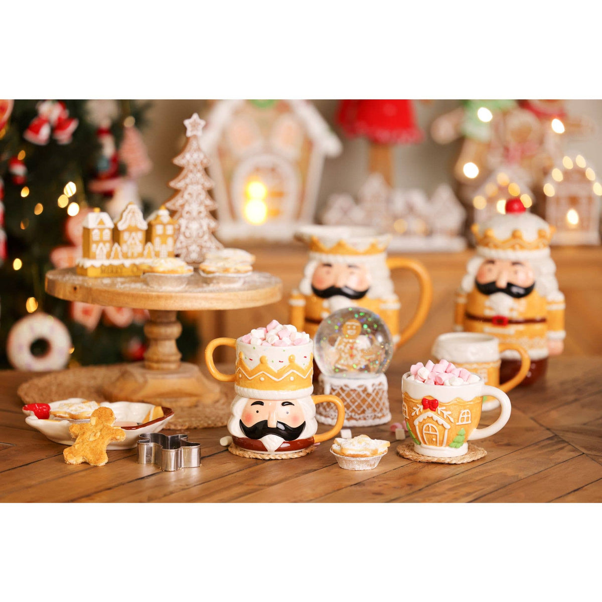 Santa & Freunde Keramik Lebkuchen Nussknacker Keksdose