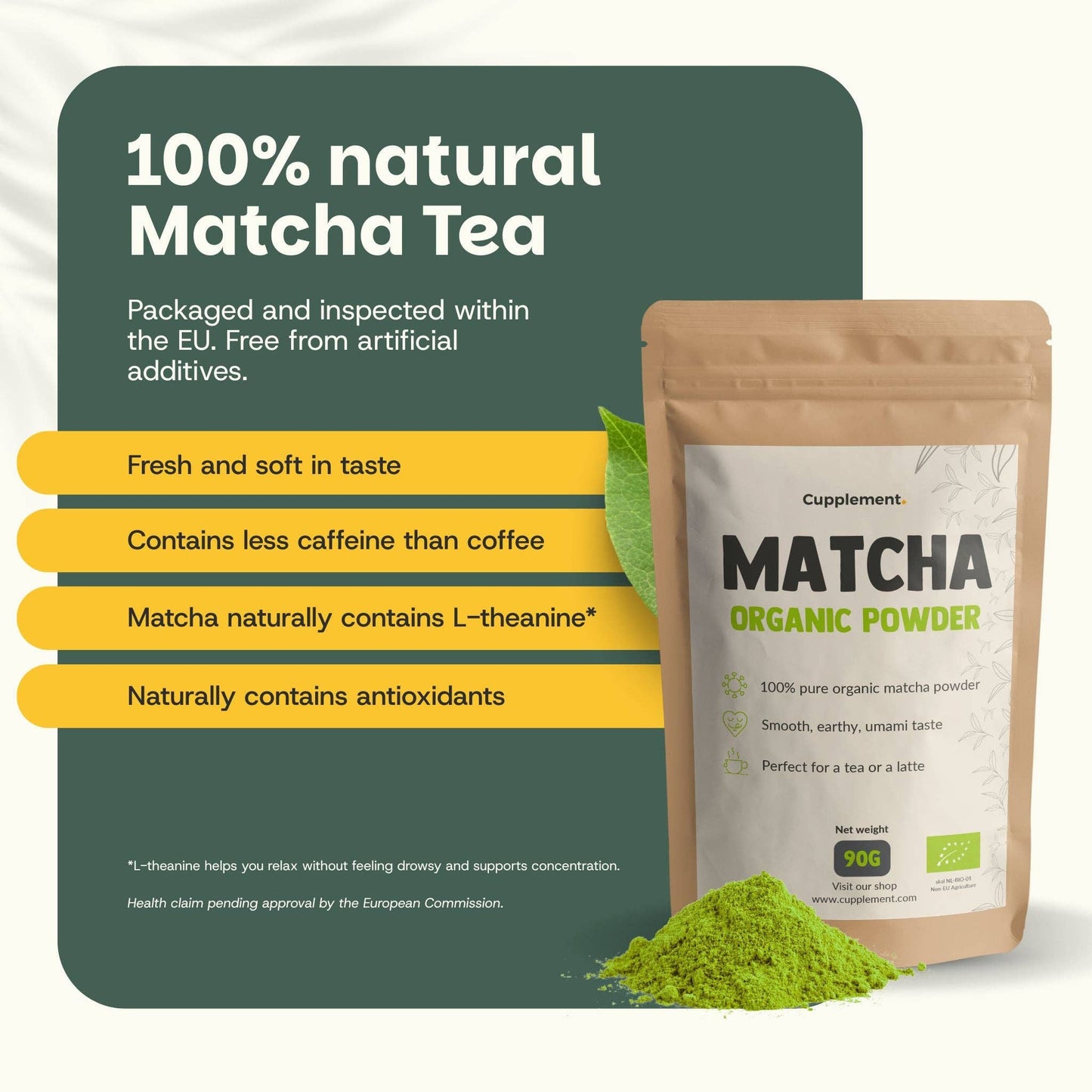 Matcha-Tee-Pulver Bio - 90 Gramm