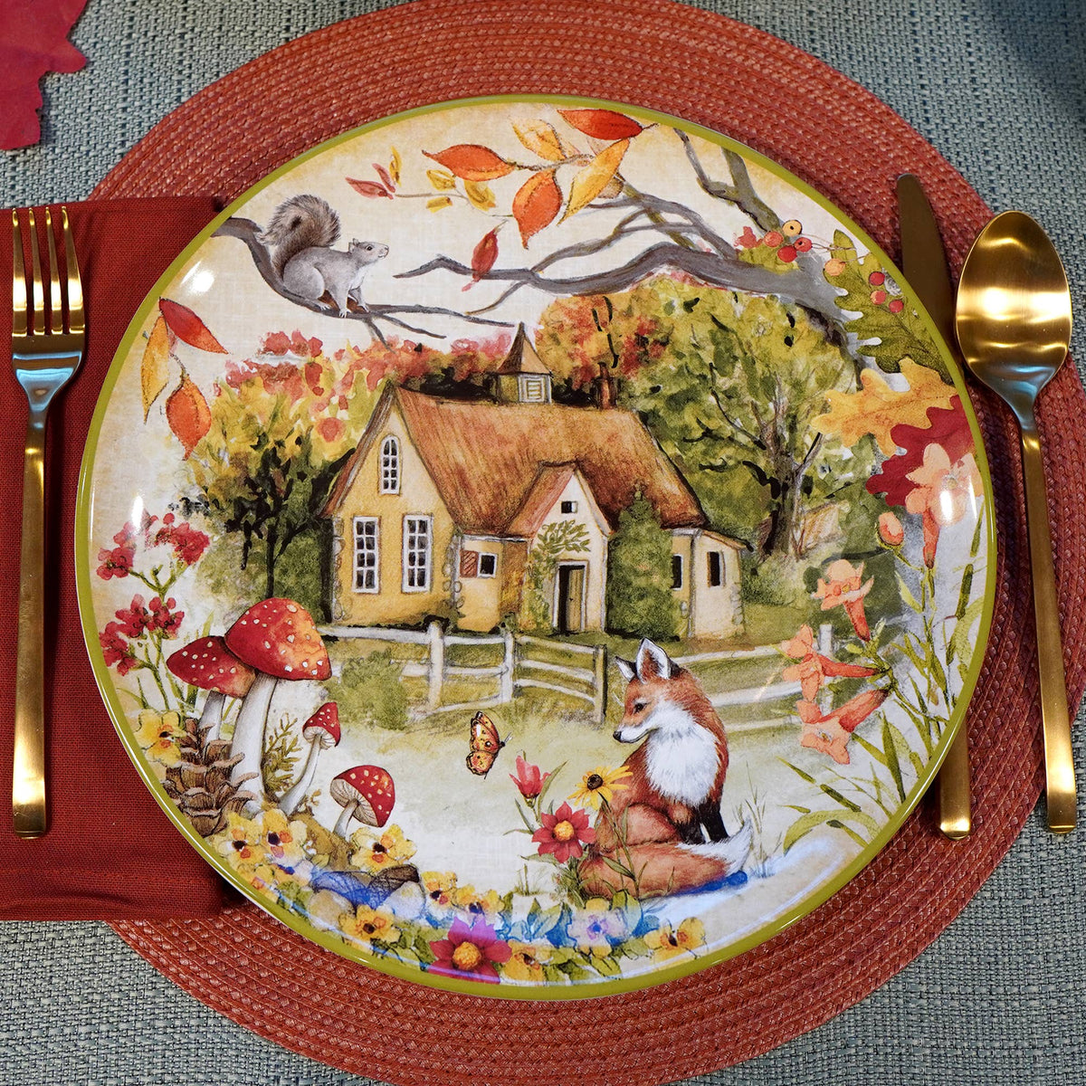 Woodland Critters Herbst-Teller 4er Set