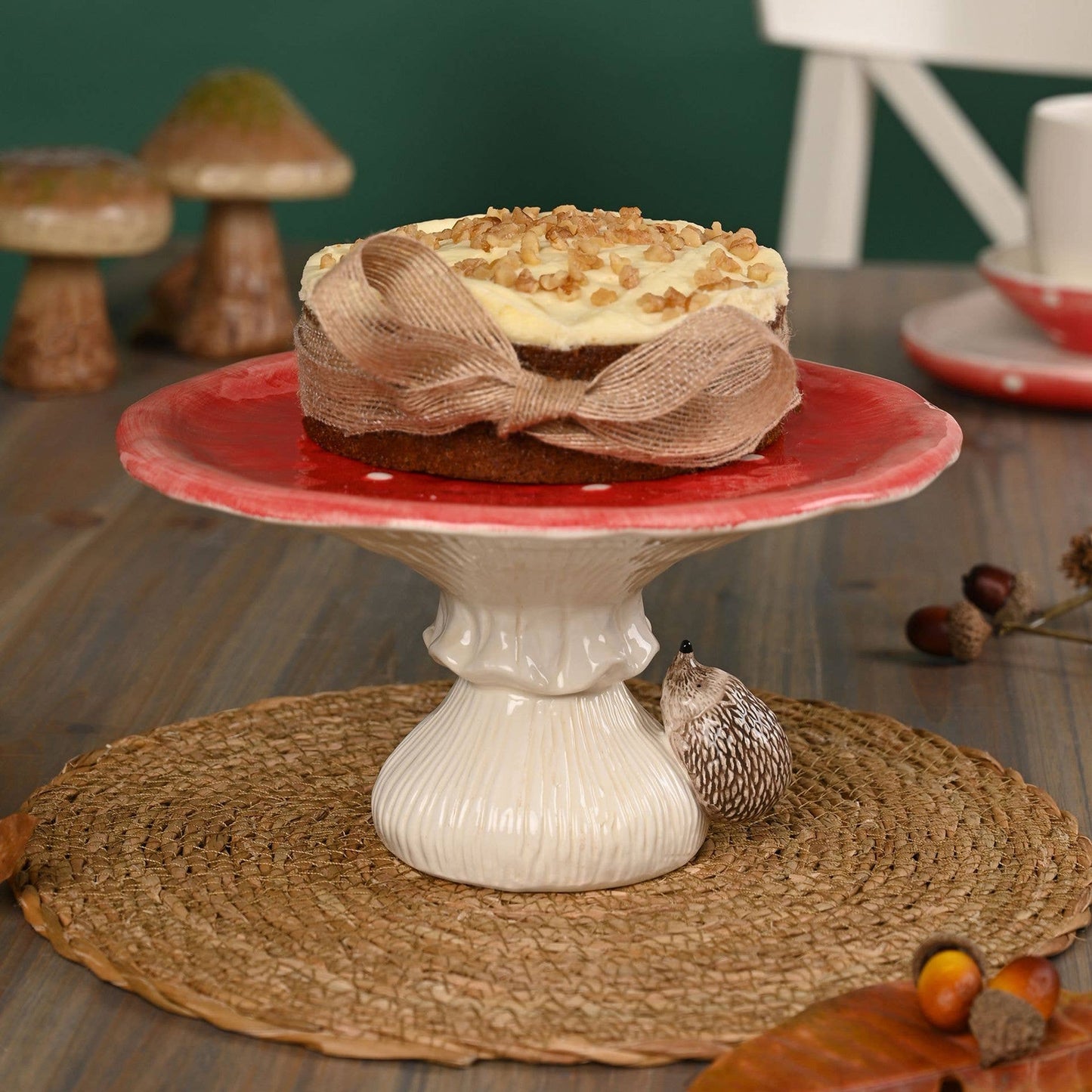 Landhausstil Fliegenpilz & Igel Kuchenständer