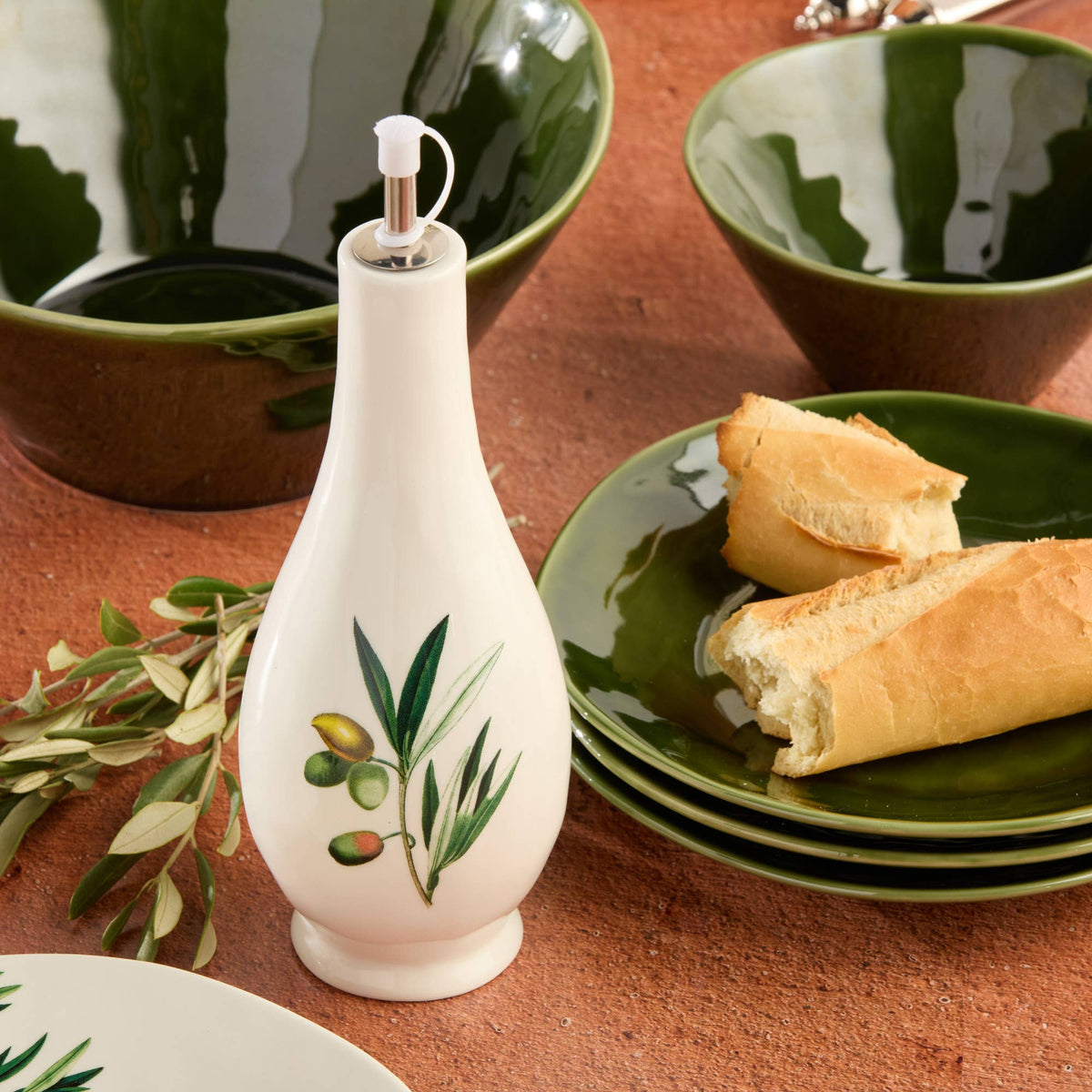 VERDE Steingut-Schalen Set – Olivgrün | ca. 650 ml