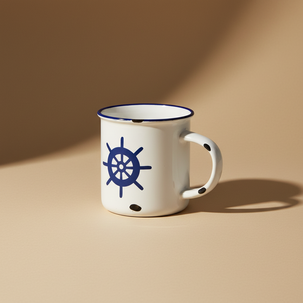 Keramik-Tasse BIANCO BLU STEUERRAD