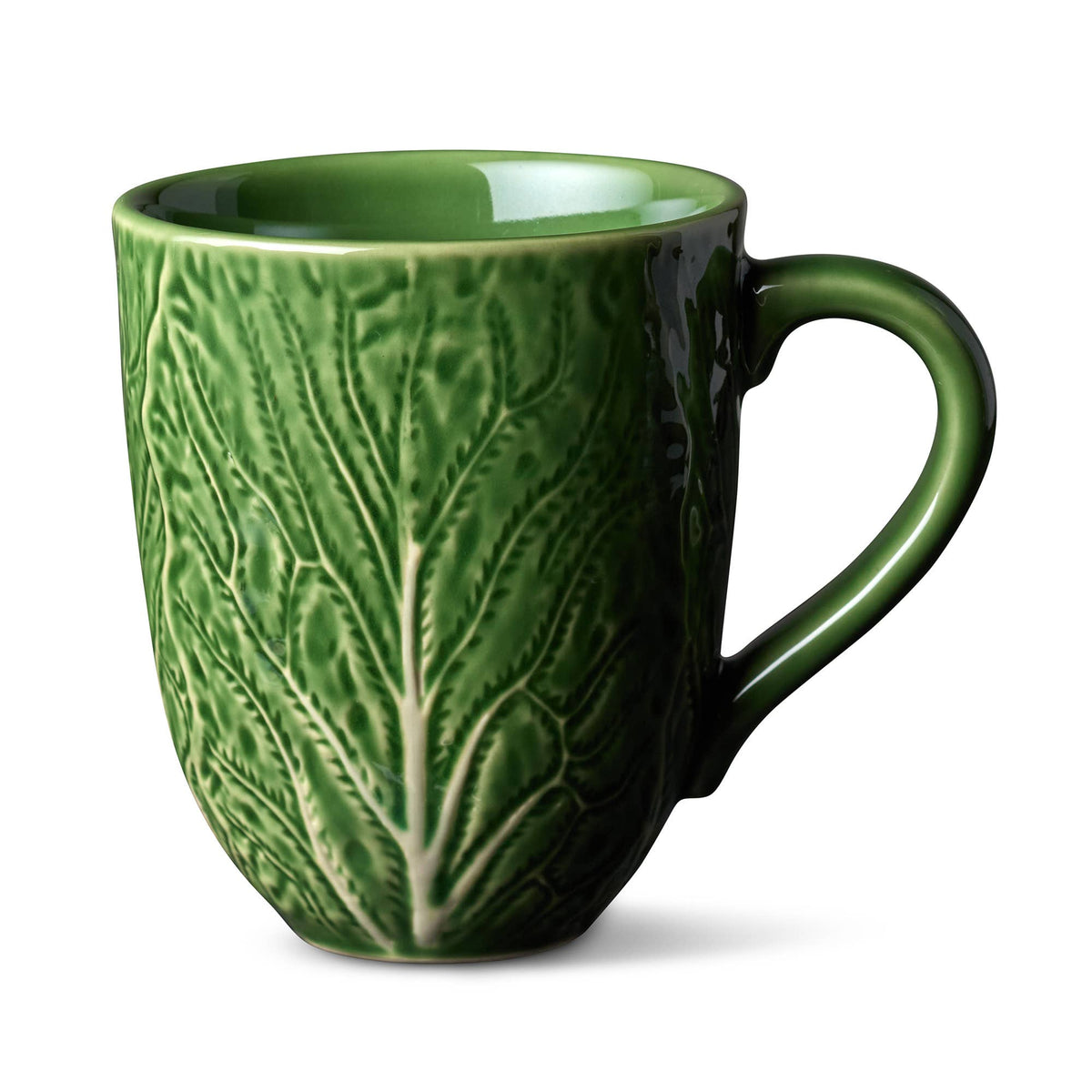 Le Jardin Green Cabbage Tassen – 4er-Set | 3-D Kohlblattdesign
