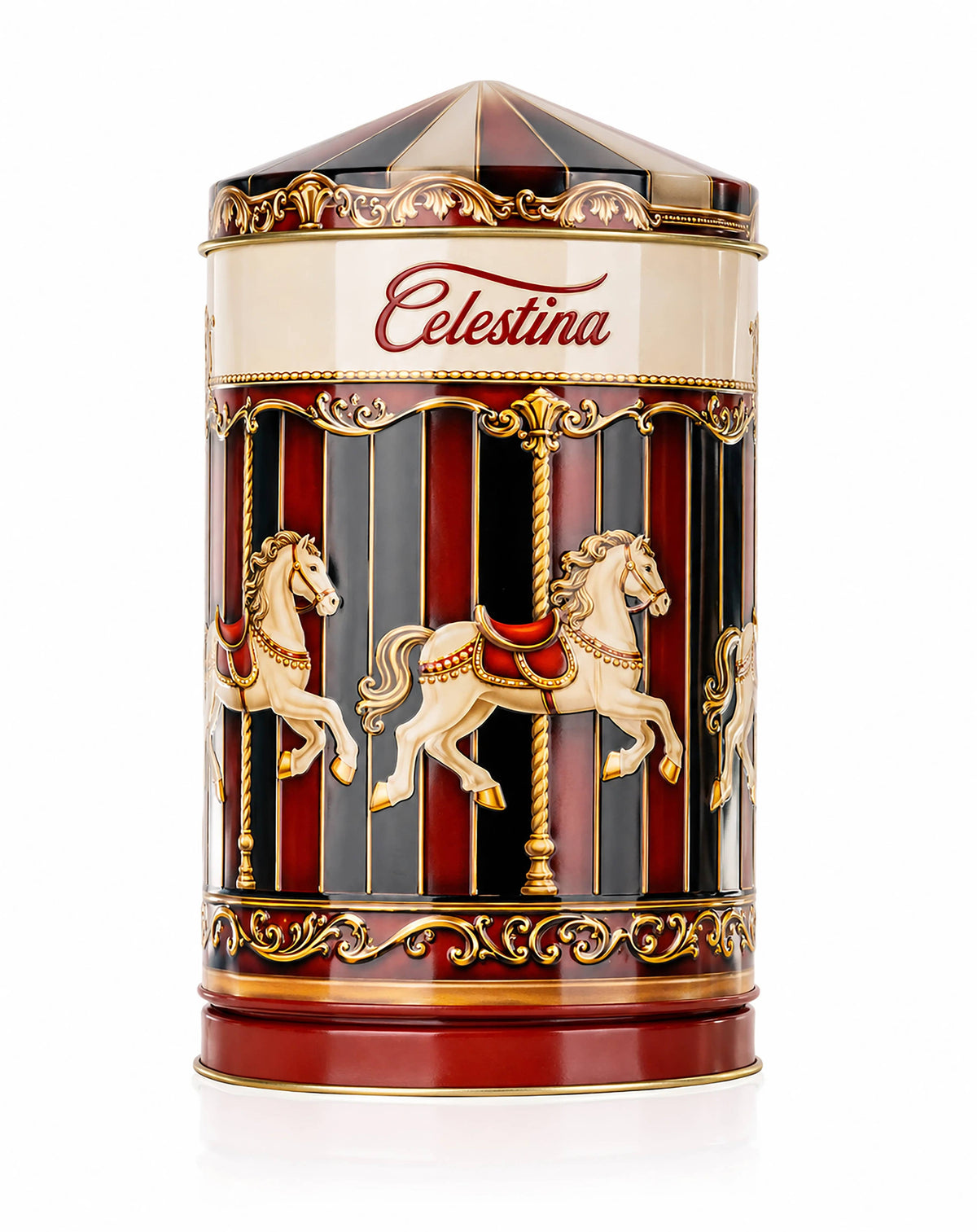Blechdose mit Spieluhr und Schokoladenbonbons 150 g – Celestina