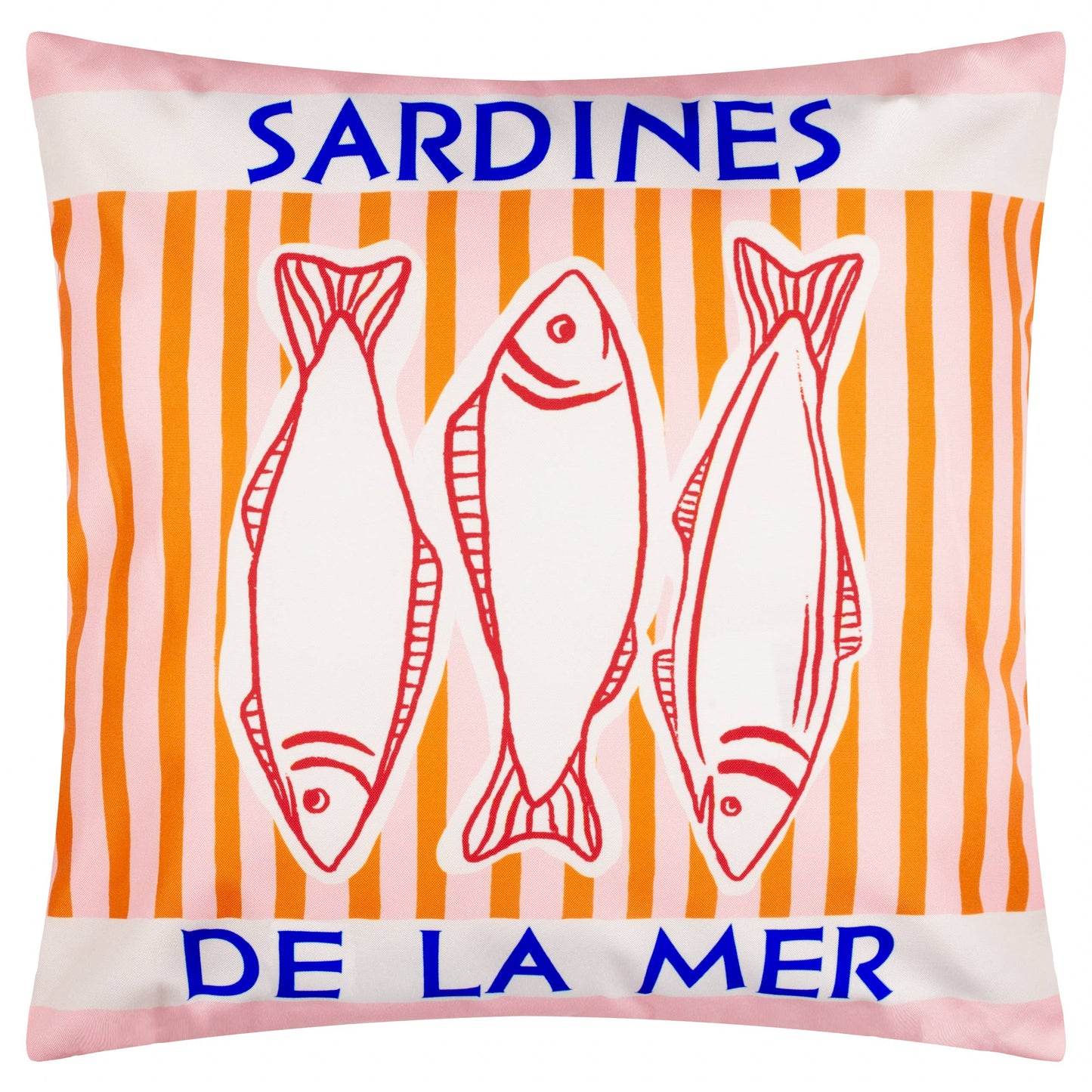 Mediterrane Sardinen Outdoor-Kissen Pink/Orange