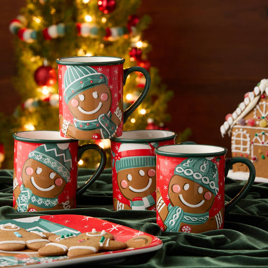Weihnachts-Whimsy-Lebkuchen-Tassen-Set, 4 St.