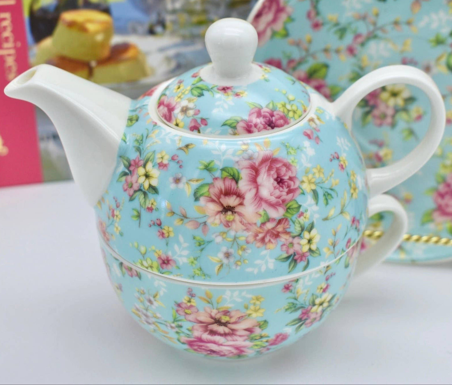 Tea for One Set Chintz Country Roses