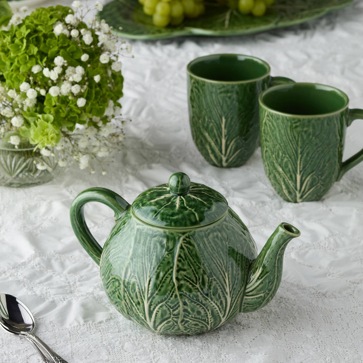 Le Jardin Green Cabbage Teekanne – 3-D Kohlblattdesign