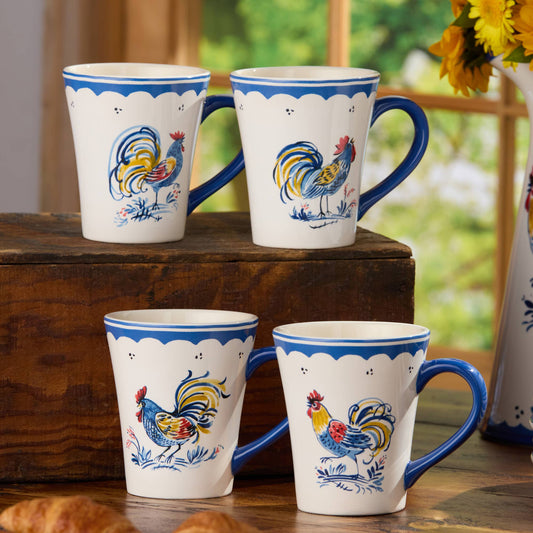 Tassen-Set „French Rooster“ – 4-teilig