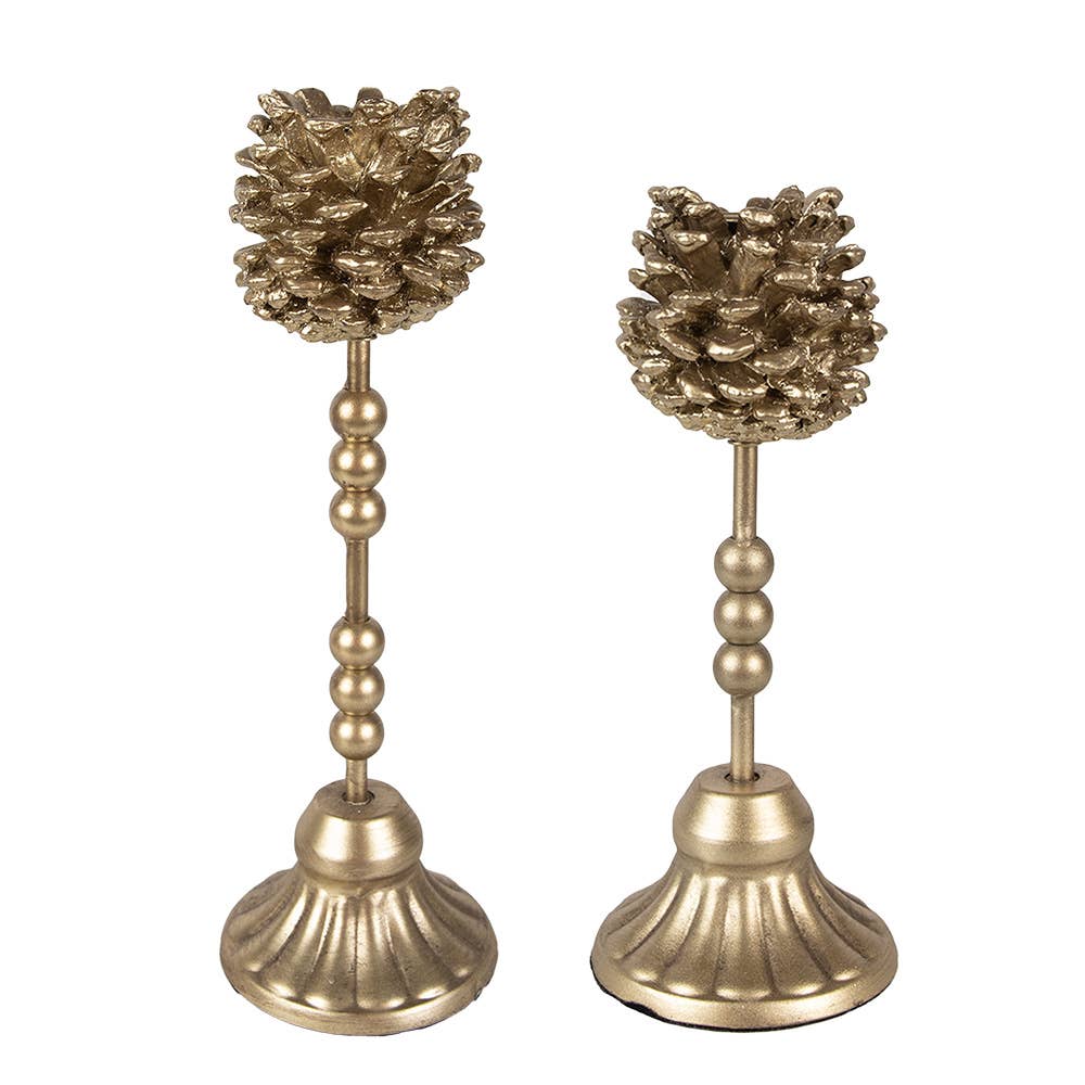 Kerzenhalter 2er-Set  Goldfarbenes Eisen