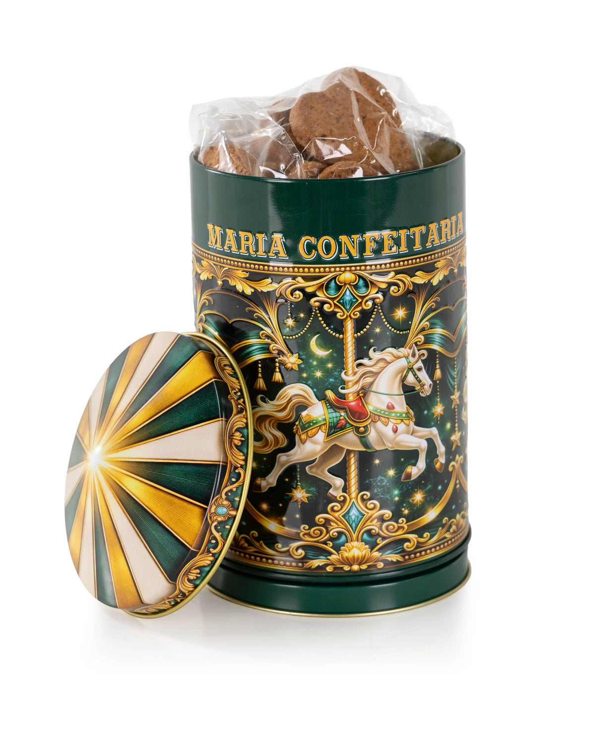 Keks-Geschenkdose „Verzaubertes Karussell“ 150 g – Maria Confeitaria