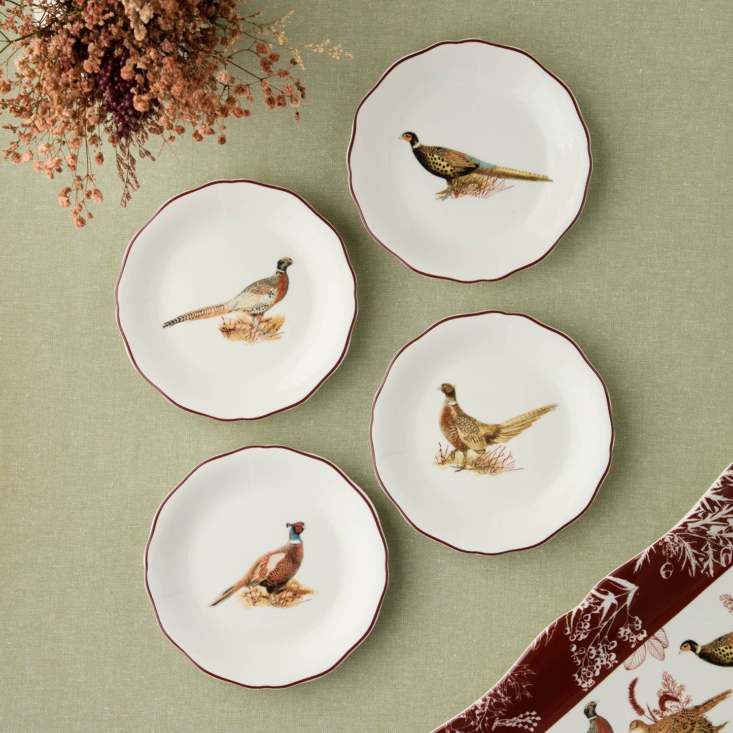 Canapé-Teller-Set „Pheasant Grove“ – 4 Stück