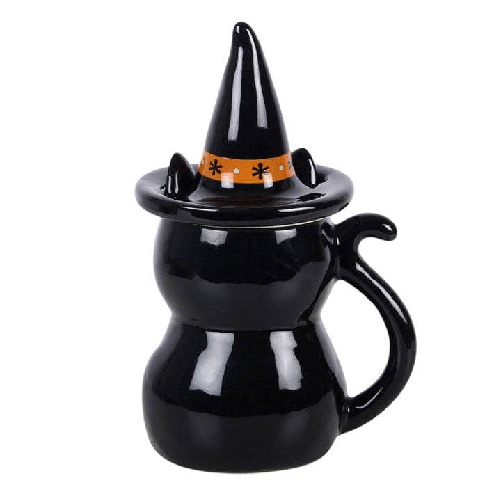 Frightful Folk Becher mit Deckel „Schwarze Katze”