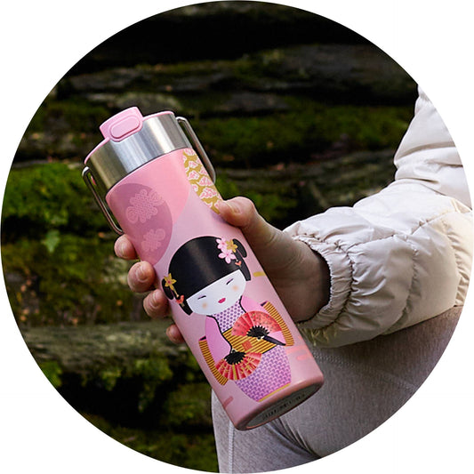 Edelstahlflasche LEEZA "New Little Geisha rose"