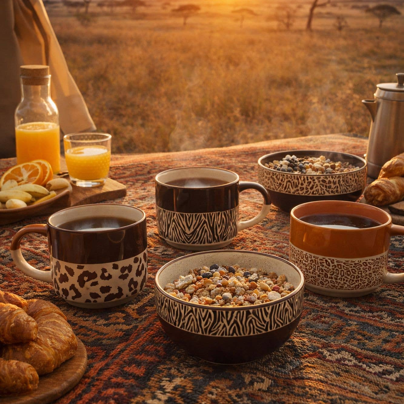 Tassen Set „Safari“ – Animal-Print Design