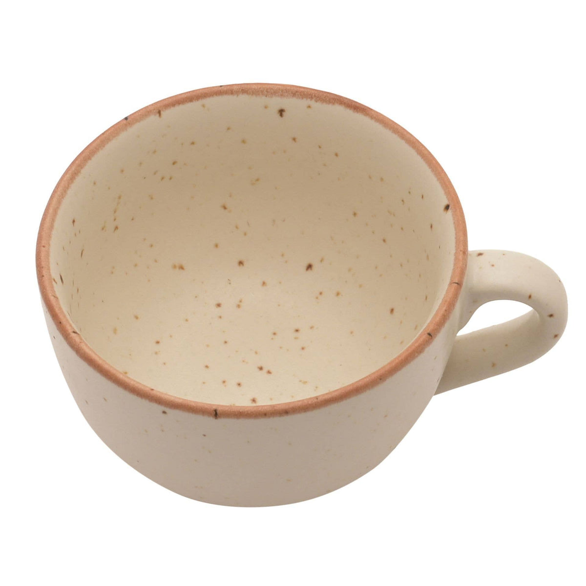 Ourea große Steinzeug-Tasse – Weiß & Braun