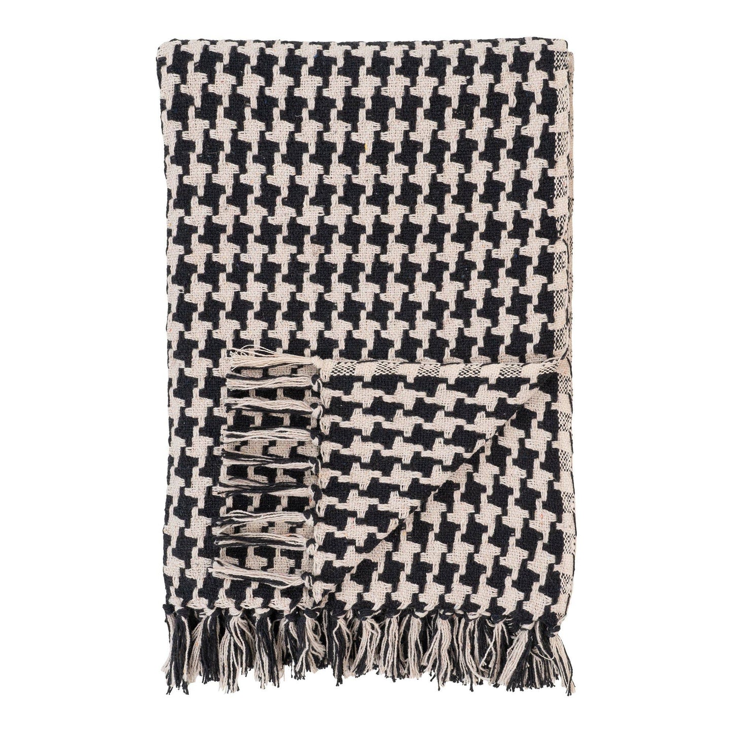 Exklusives Plaid in Schwarz/Beige
