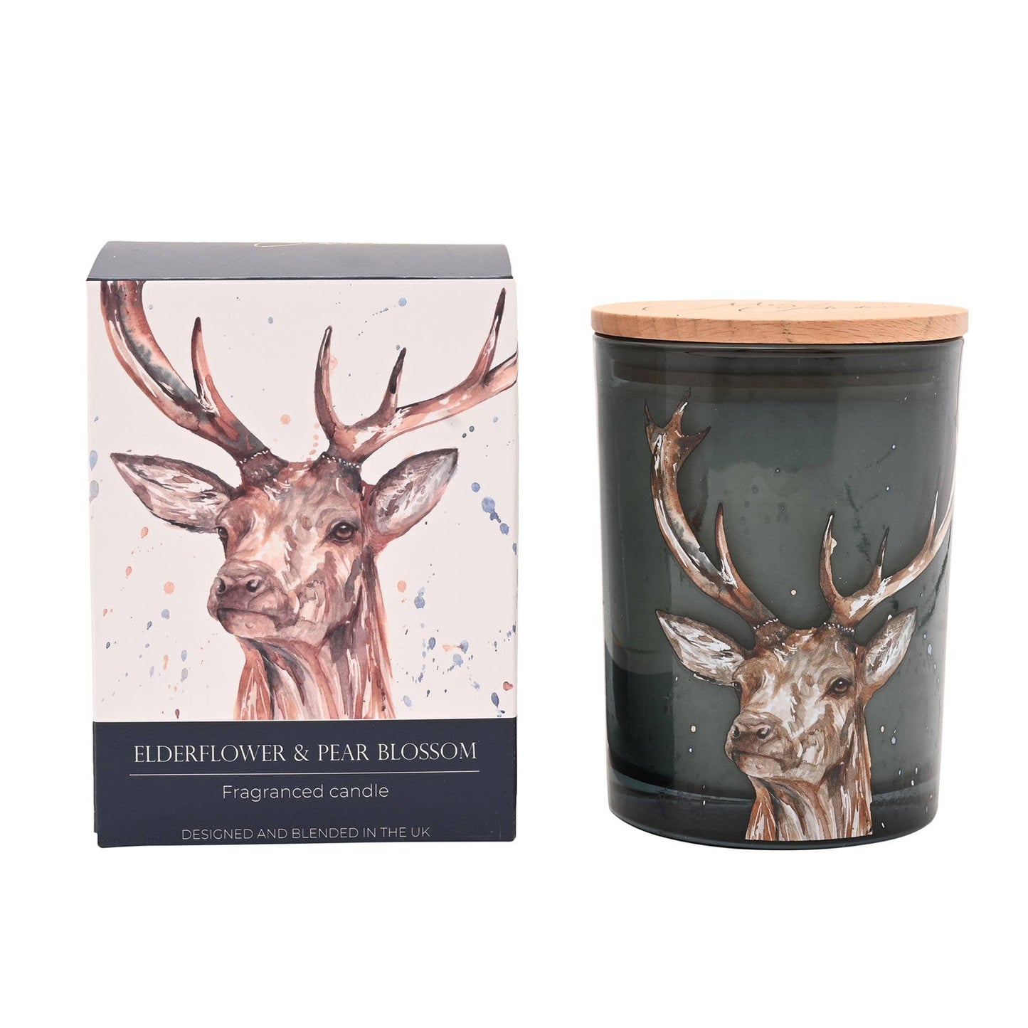 Meg Hawkins Duftkerze „Hirsch“ – Holunderblüte & Birnenblüte, 250 g