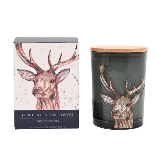 Meg Hawkins Duftkerze „Hirsch“ – Holunderblüte & Birnenblüte, 250 g