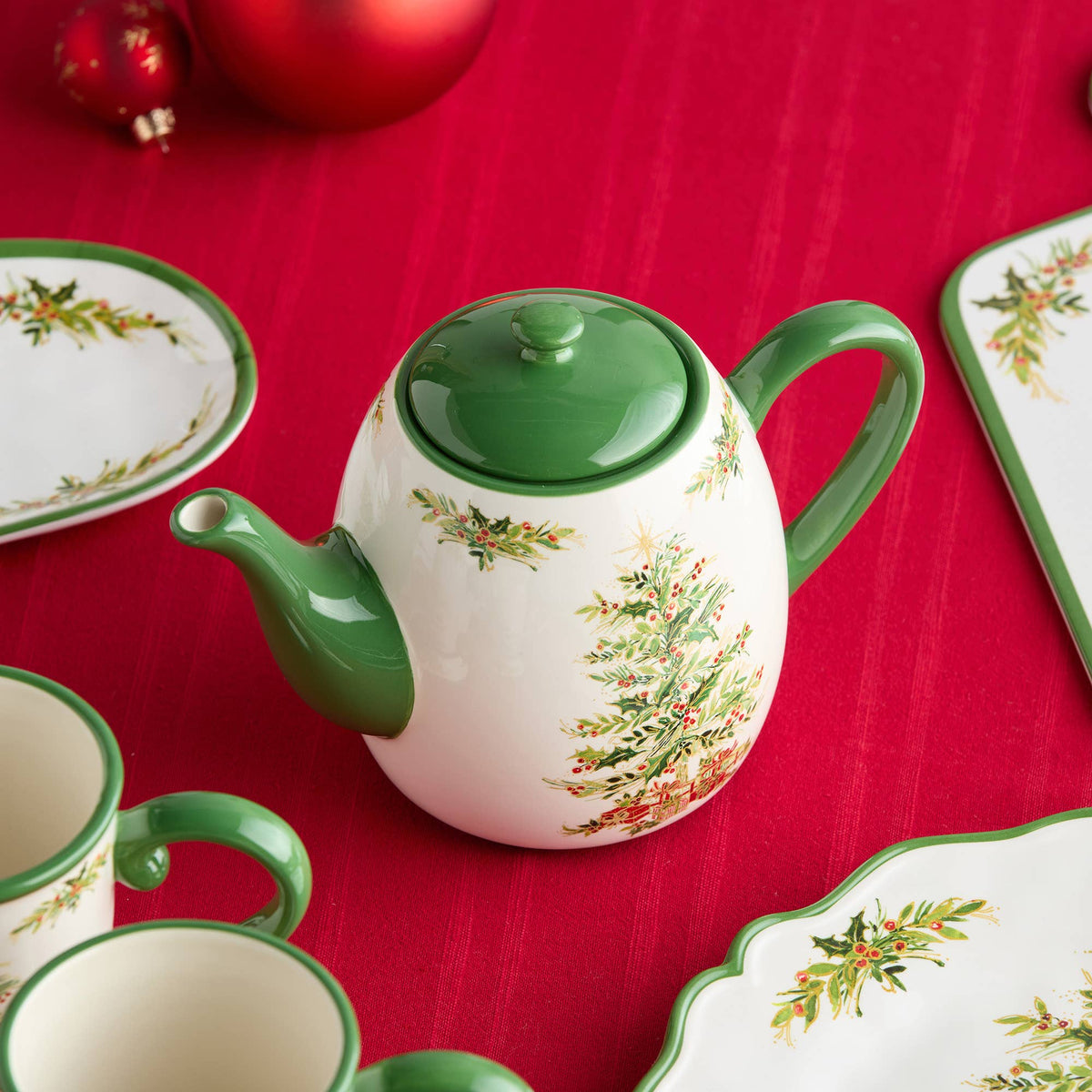 Holly Tree Keramik-Teekanne – Weihnachtsbaum | ca. 950 ml