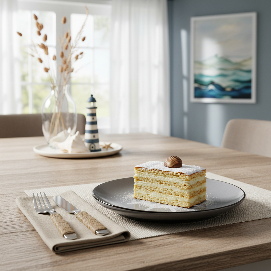 Dessertteller Geschmack des Meeres, grau, weißes Steuerrad