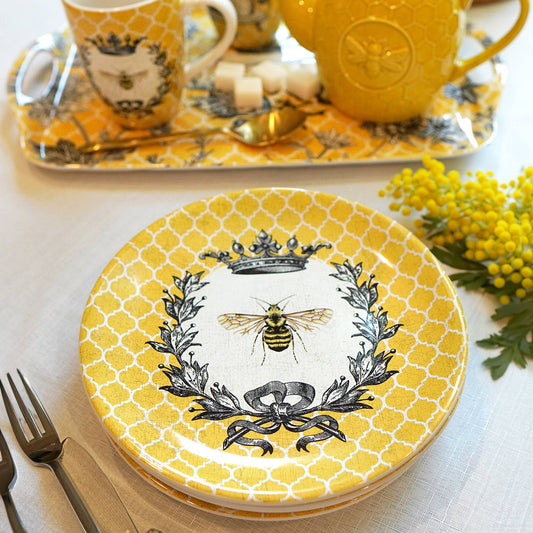 Teller French Bees, 4er Set