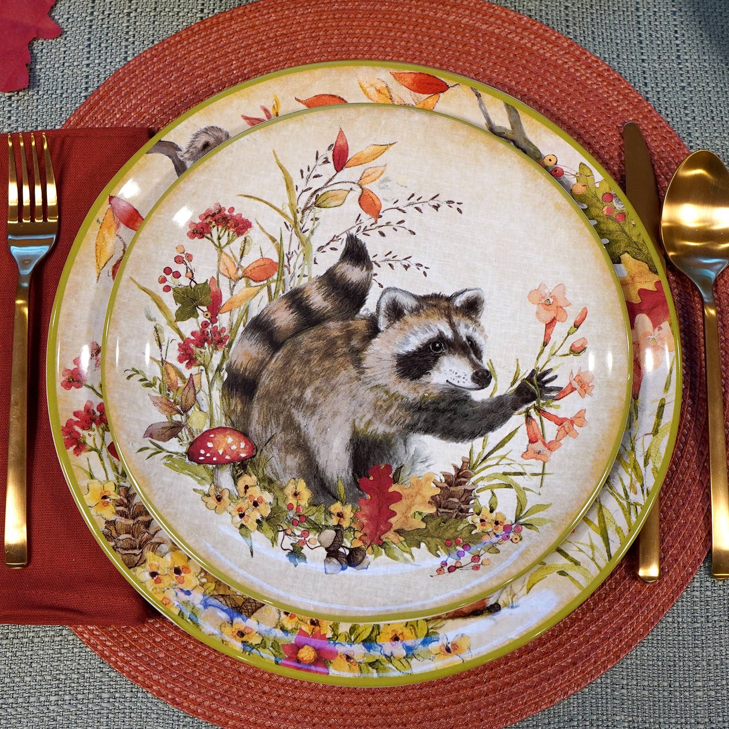 Woodland Critters Herbst-Dessertteller, 4er Set