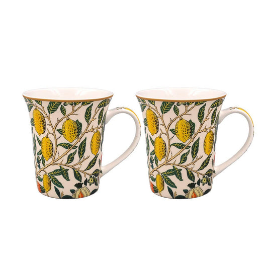 Set mit 2 Porzellantassen ZITRONEN