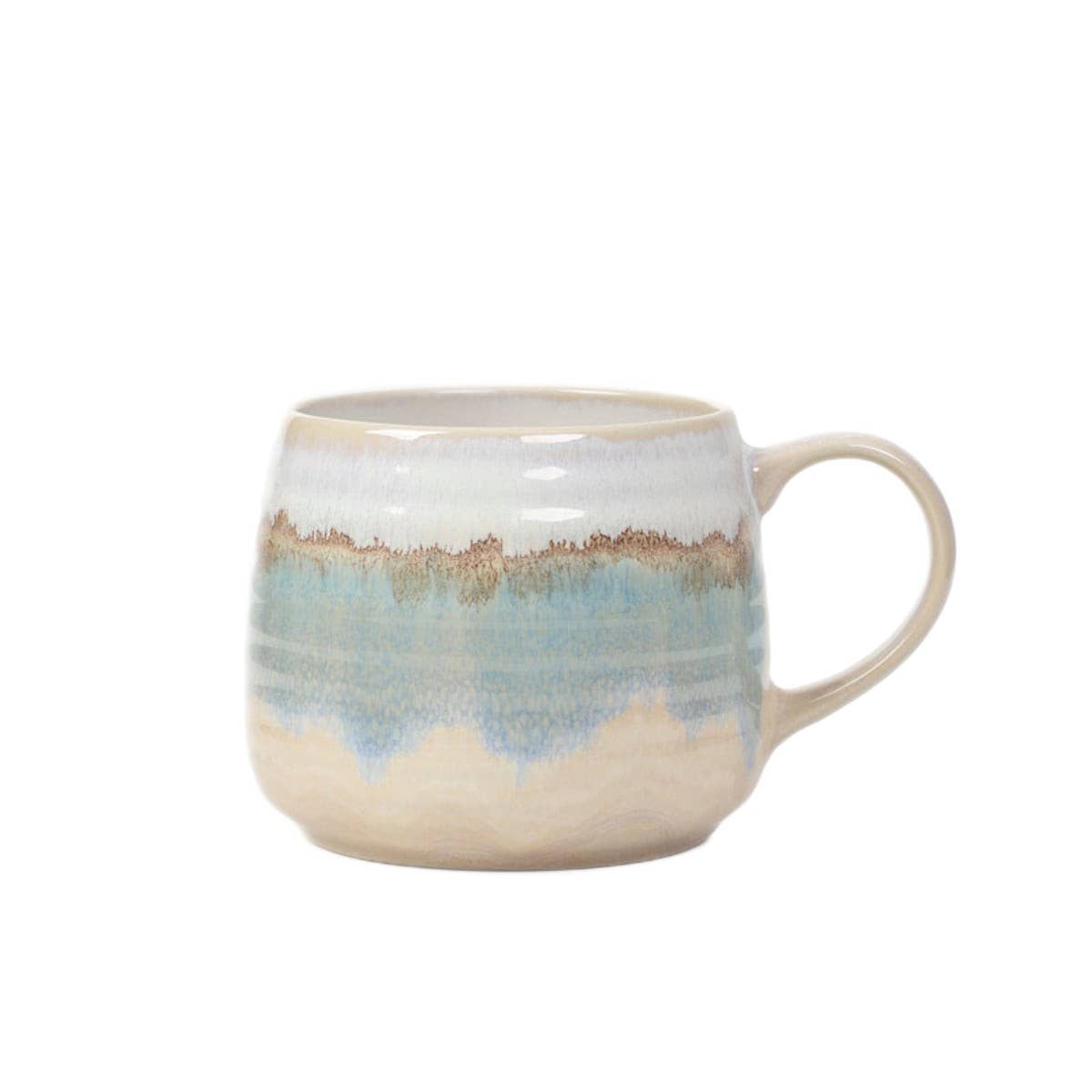 HOMLA SANDY Steinzeugbecher – Blau & Beige | 500 ml