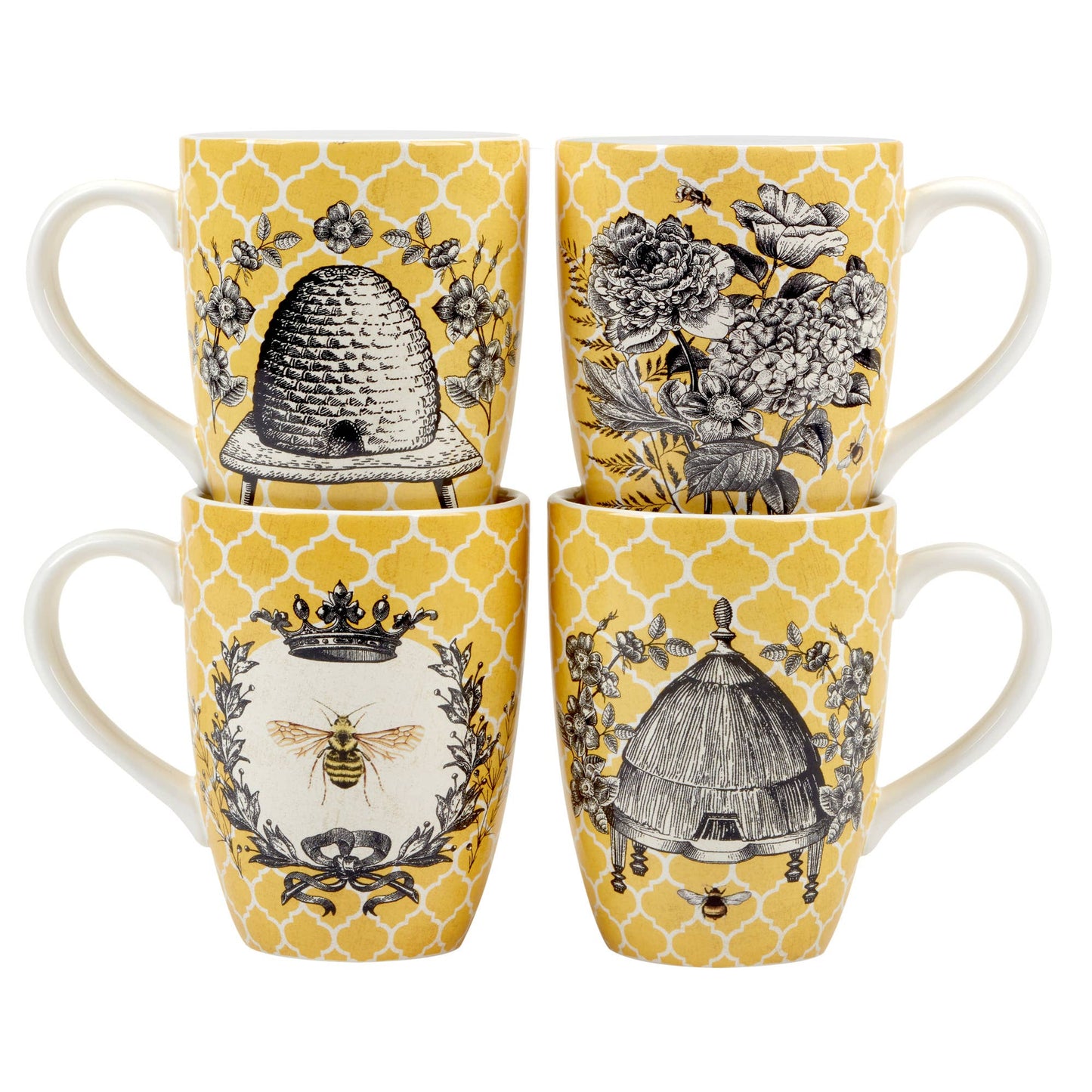 Jumbo Tassen-Set French Bees, 4er Set