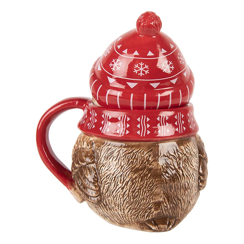 Weihnachtstasse Wintervogel – Rot | Keramik
