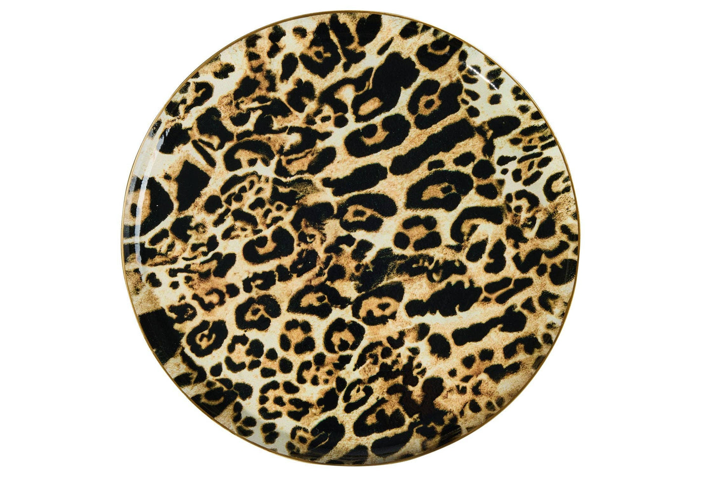 Rundes Tablett mit Leopardenmuster