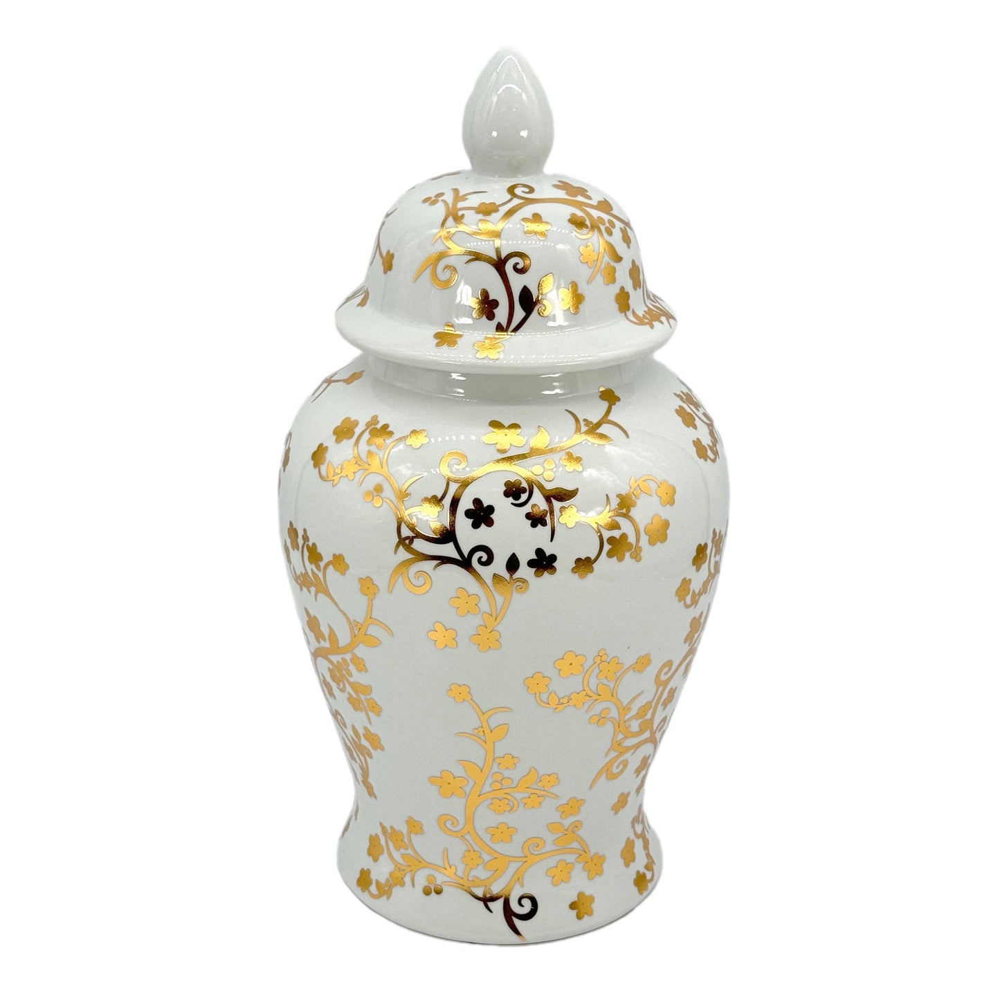 Ingwerglas aus Keramik Gold/Weiß, 45 cm