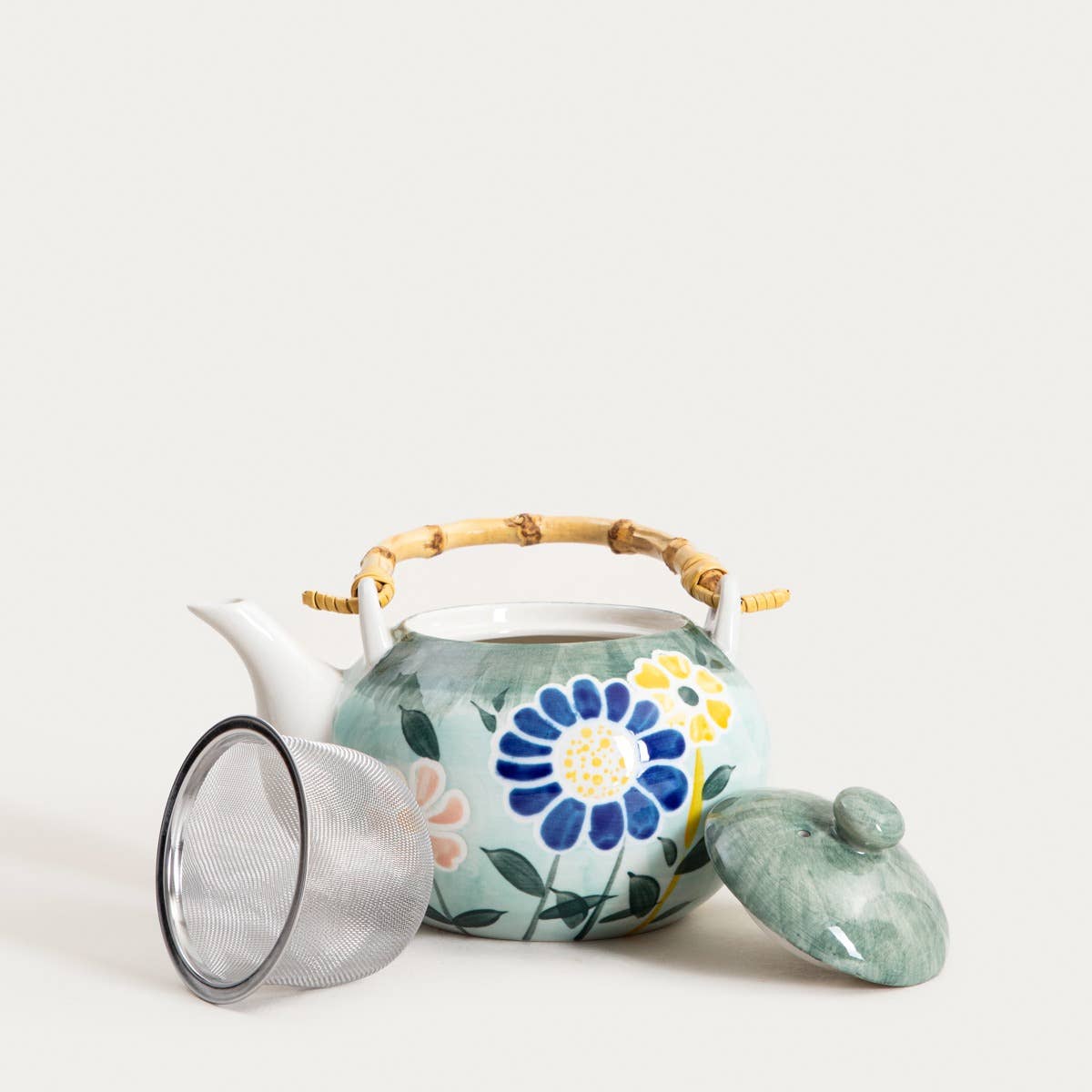 LIMITE Teeset mit Blumenmuster – Grün | 3-teilig