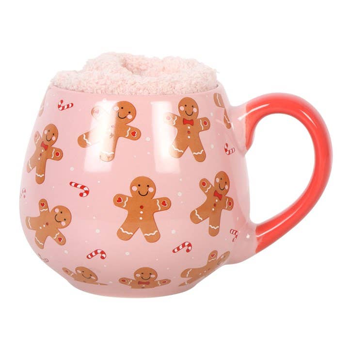 Weihnachts-Lebkuchen-Tasse und Socken-Set