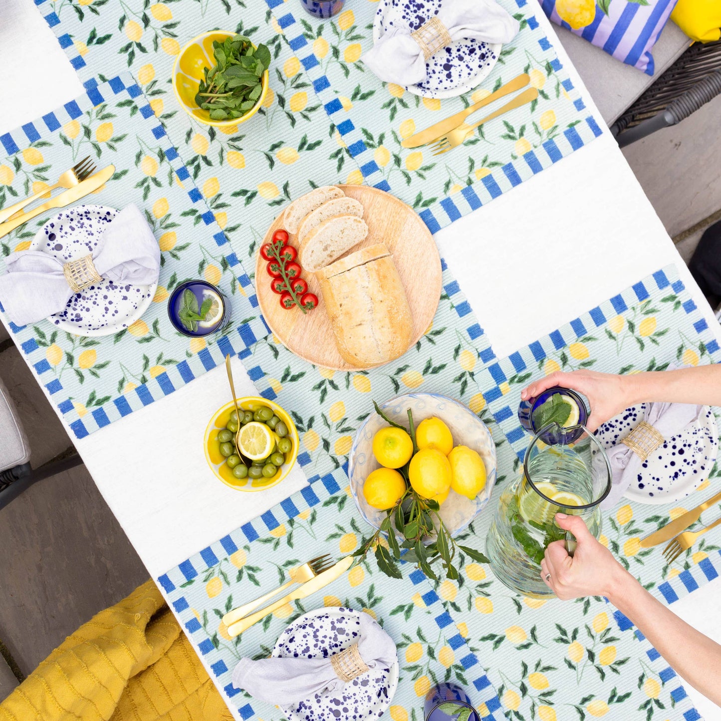 Tischset Lemon Blu, 4 Stück