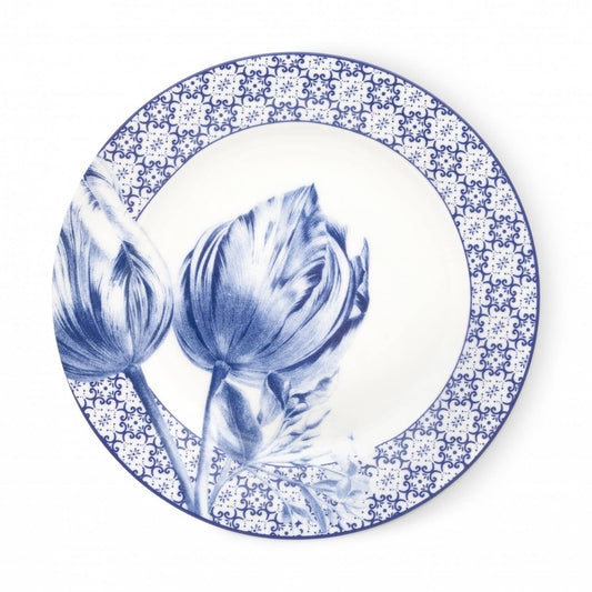 Tulpen-Frühstücksteller mit Fliesenrand