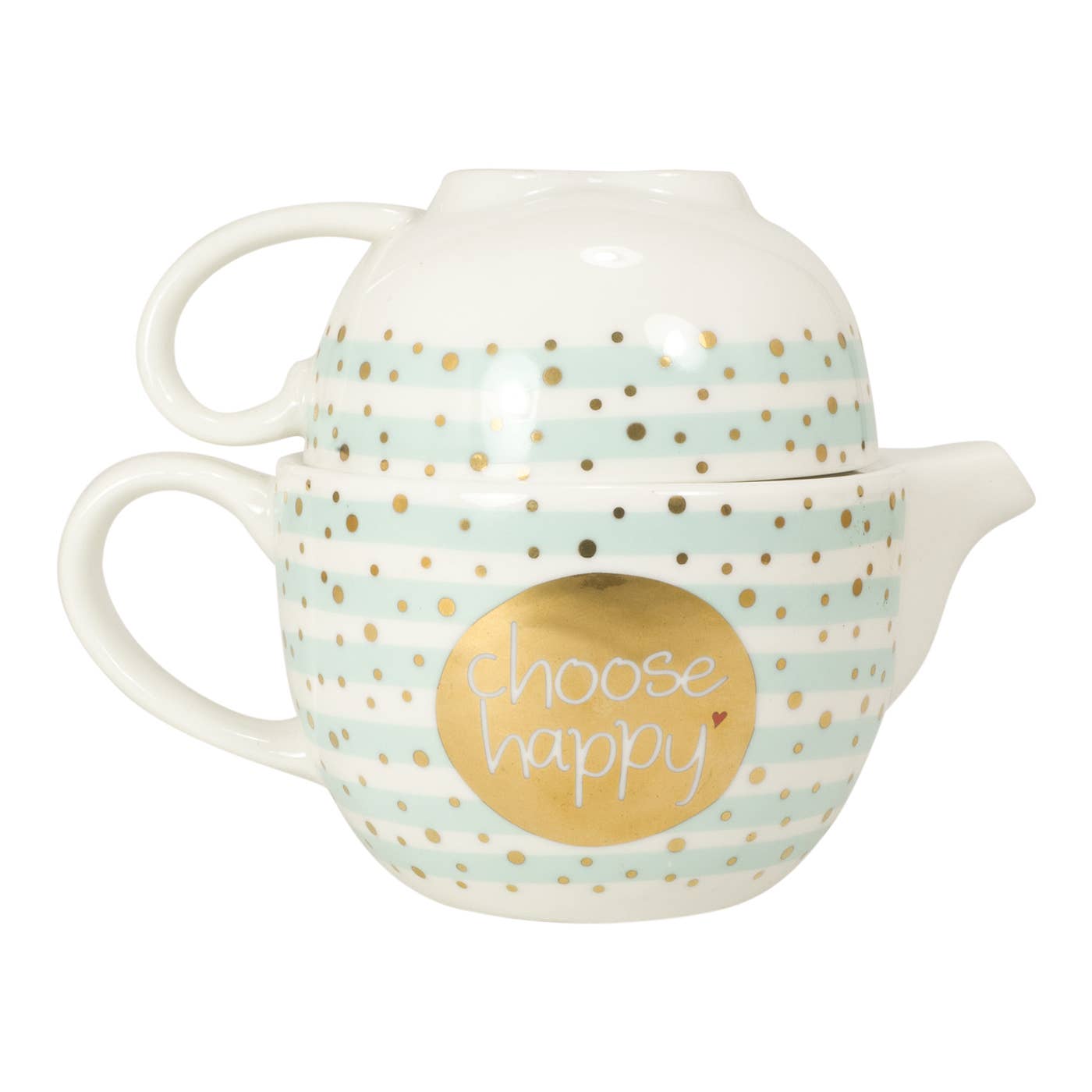 Tea for One Set mit Golddruck "choose happy"