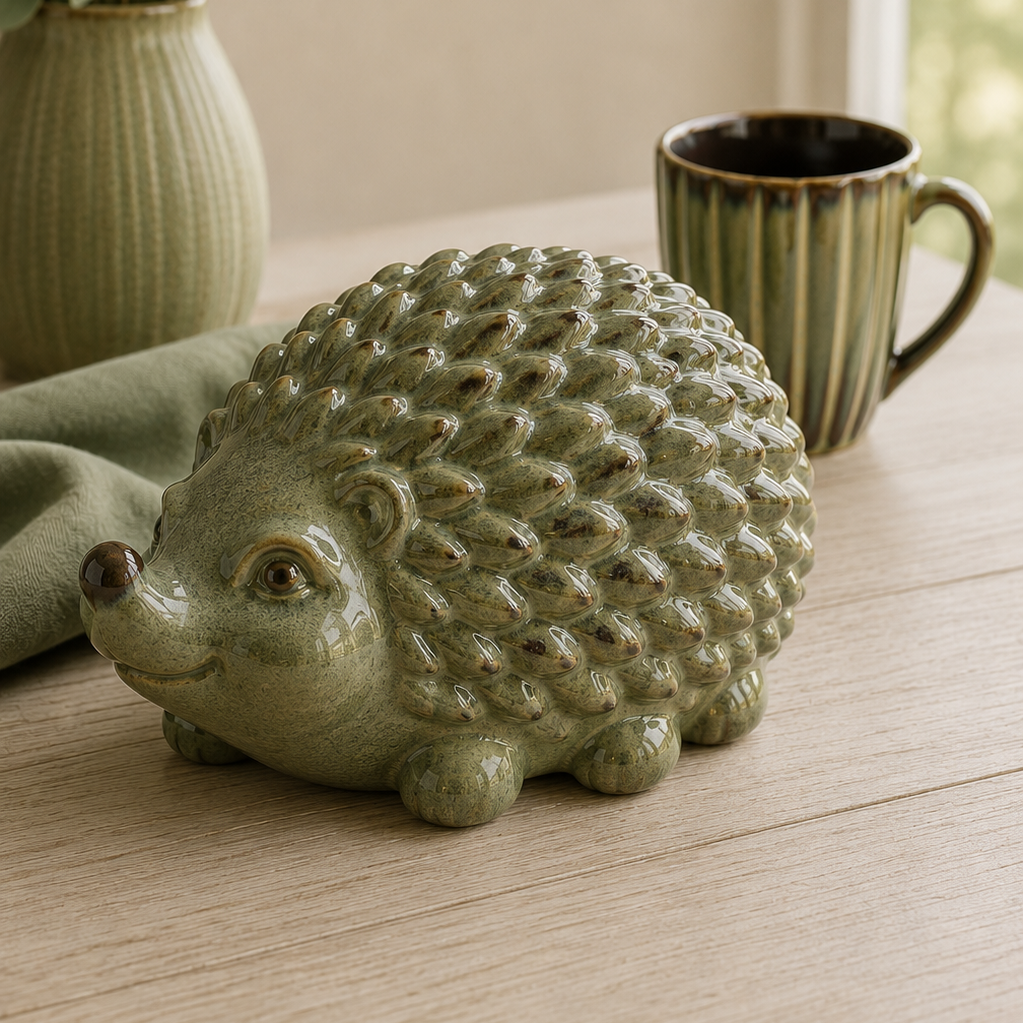 Keramik-Igel-Figur MAVE GREEN 23 cm