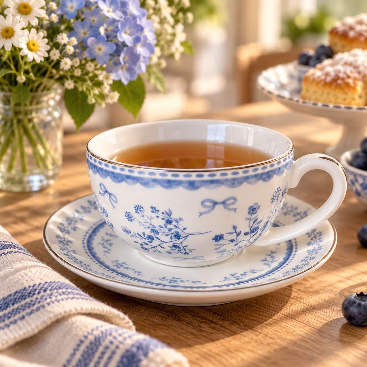 Teetasse und Untertasse Blu Chintz