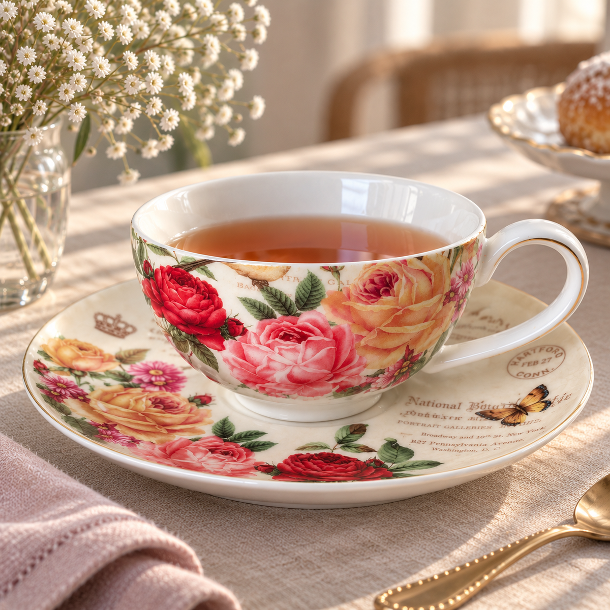 Teetasse und Untertasse Royal Roses