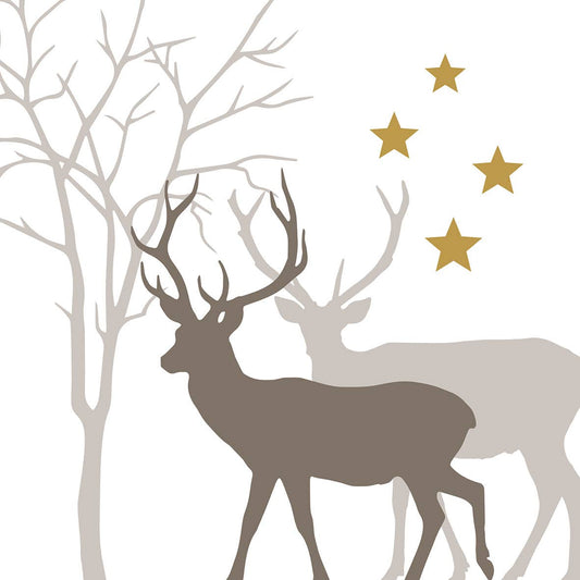 Winter Deers White Napkin