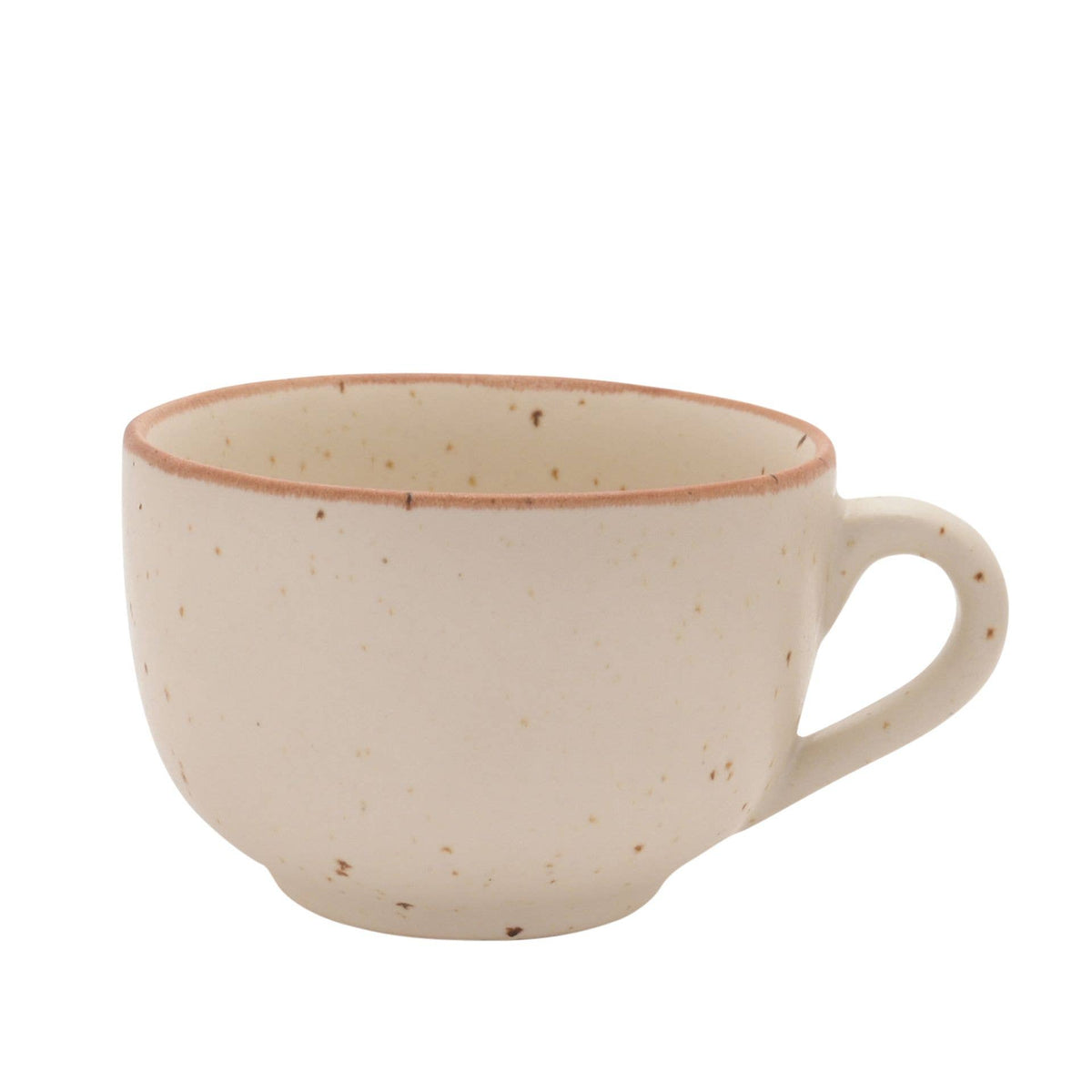 Ourea große Steinzeug-Tasse – Weiß & Braun